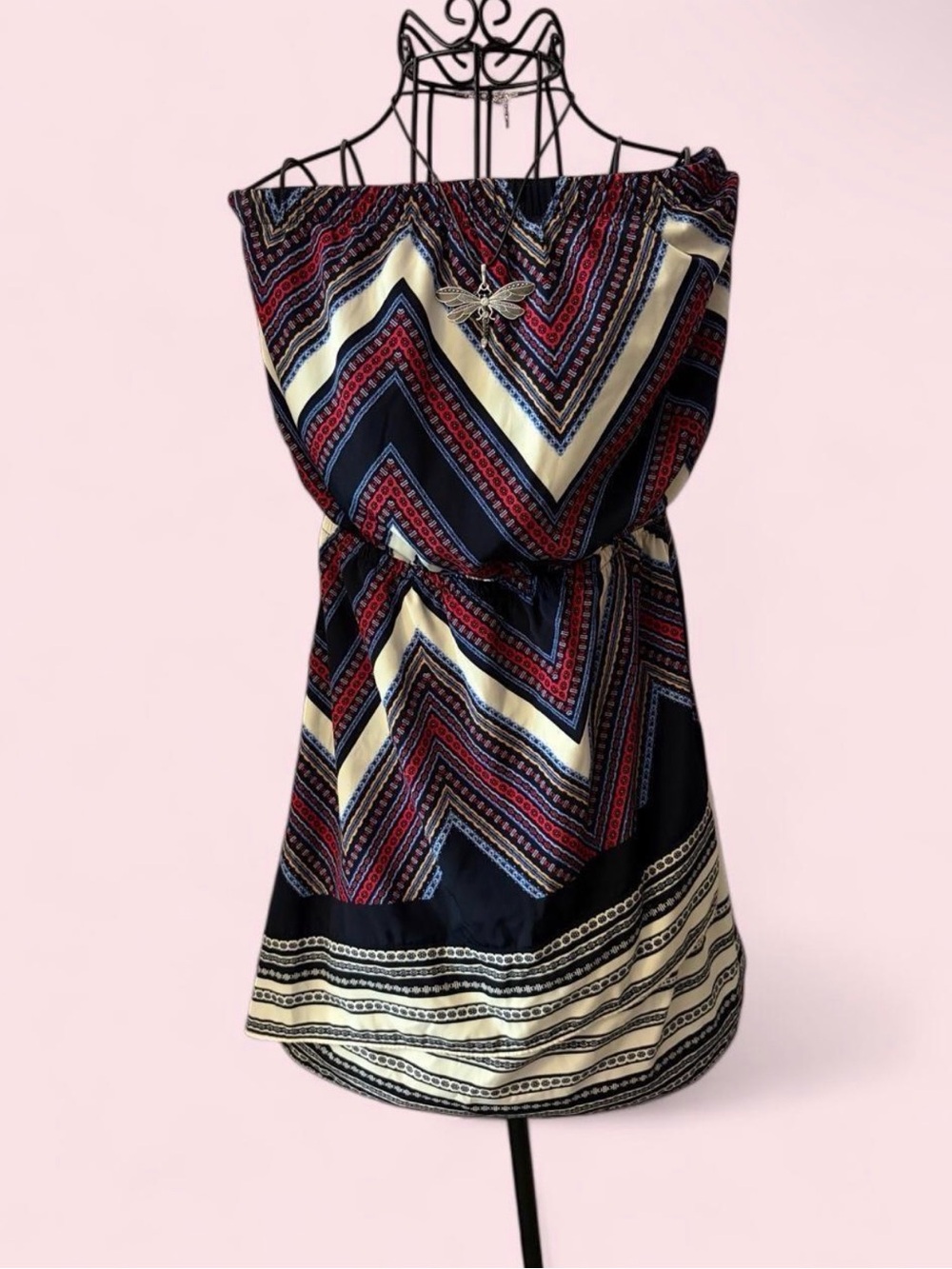 Women’s Express Geometric Print Strapless Dress Size XS